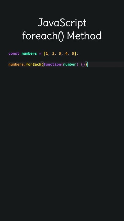 JavaScript for Each Method Explained 🔍🚀___ - YouTube