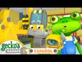 La revisión de Eric la retroexcavadora | 🐸 Garaje de Gecko | Carros para niños | Vídeos educativos