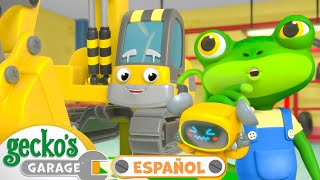 La revisión de Eric la retroexcavadora | 🐸 Garaje de Gecko | Carros para niños | Vídeos educativos