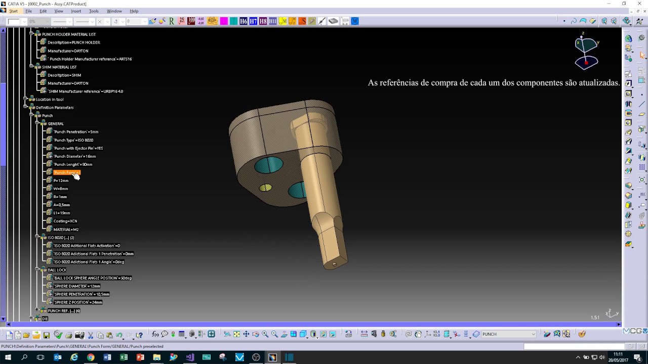 CATIA V5 DAYTON PUNCH TEMPLATE YouTube