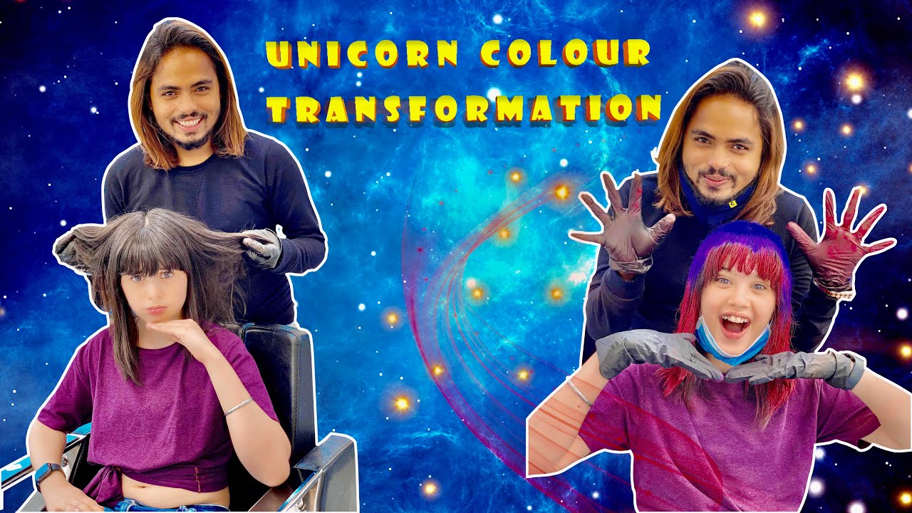 UNICORN HAIR COLOUR TRANSFORMATION 🦄😍 | RIVA ARORA |