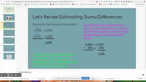 Monday Lesson 2-2 Estimate Sums/Differences