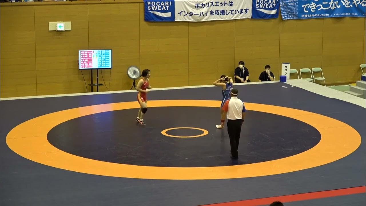 2021年IH レスリング 女子 50kg級 2回戦 坂本由宇 帝京(東京) vs 佐々木里菜 野田中央(千葉) YouTube