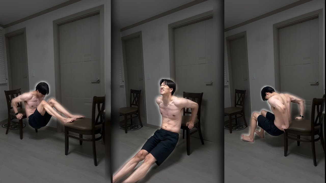 (타이머/삐소리X)집에서 하는 가슴운동 딥스 (Timer/Beep SoundX)Dips, Home Chest Workouts