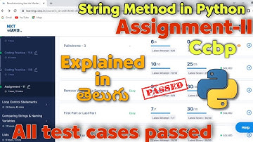 Assignment -11||string methods in python in telugu|| ccbp|| Nxtwave assignments