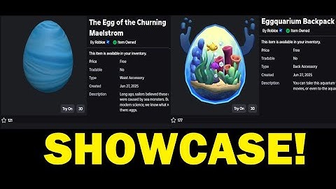 The hatch Egg of the Churning Maelstrom and the Eggquarium Backpack showcase. and how to get them