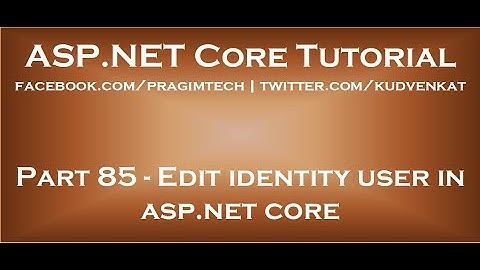 Identiteit van gebruiker bewerken in ASP.NET Core