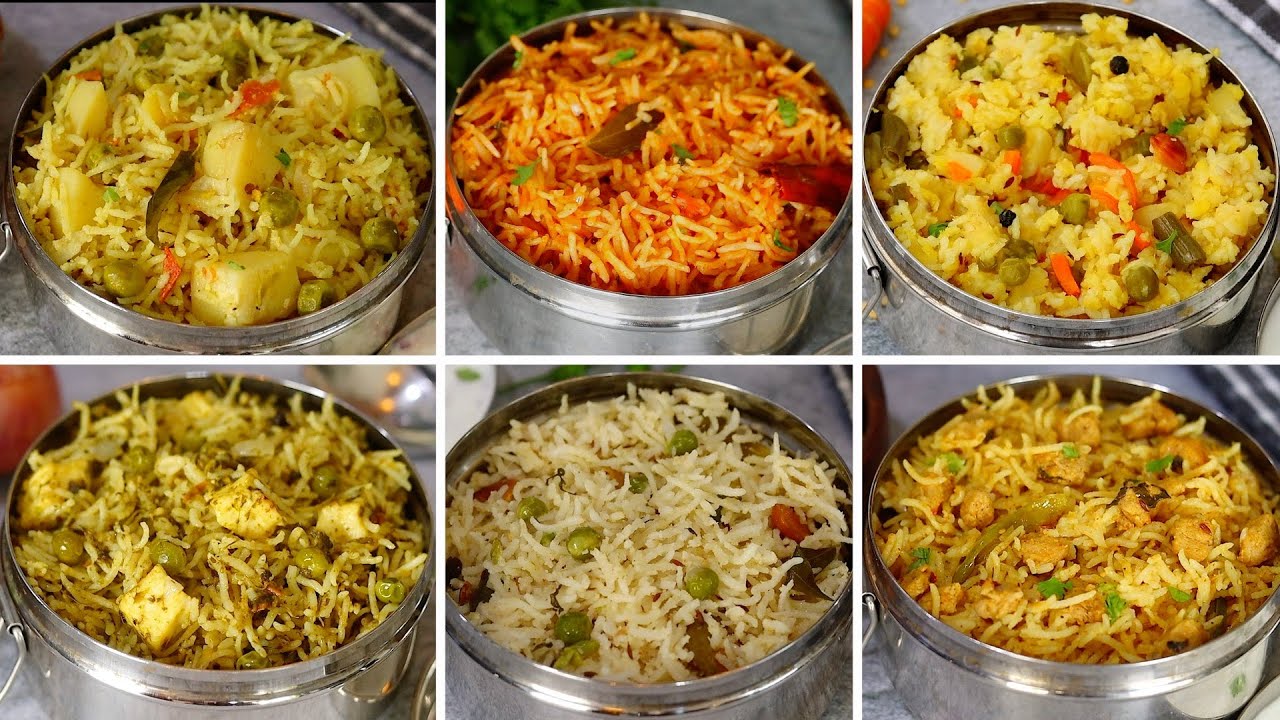 పిల్లల లంచ్ బాక్స్ లోకి కుక్కర్లో ఈజీగా త్వరగా చేసుకొనే👉6 Pressure Cooker Rice Recipes👌 Lunch Box