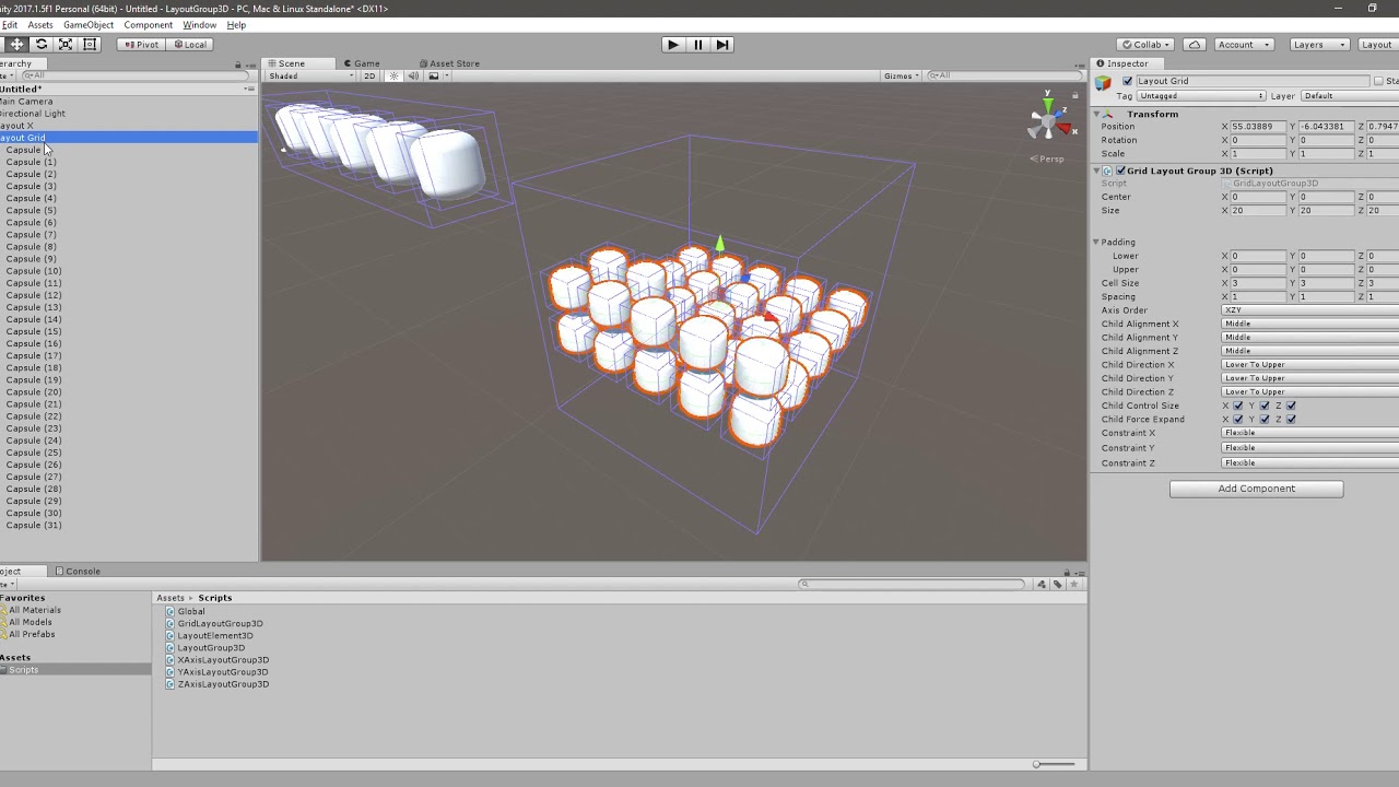 Auto Layout 3D v1.0 Demo - Grid Layout Group - YouTube