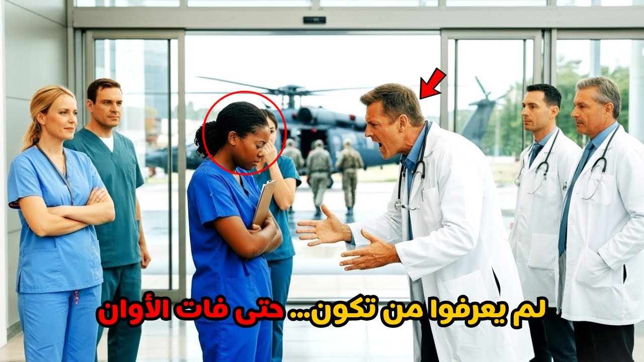 سخروا من الممرضة السوداء الهادئة… حتى هبطت مروحية البحرية تبحث عن جنديها المفقود