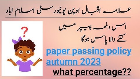 aiou Passing policy Autumn 2023 Update | University Update || Passing Percentage