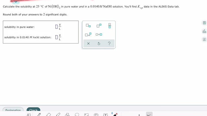 ALEKS: Calculating the solubility of an ionic compound when a common ion is present