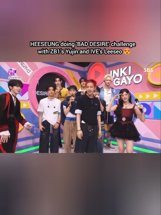 heeseung doing bad desire challenge  with ZB1’s Yujin and IVE’s Leeseo 😍#heeseung #enhypen