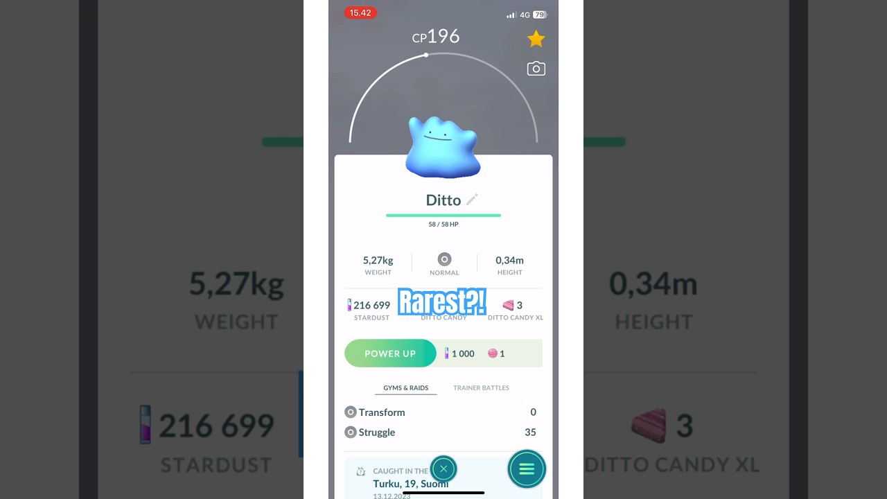 Shiny Ditto | Rarest Pokemon Ever! 