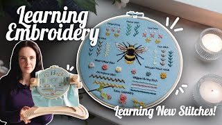 Working on my Second Practice Hoop! | Tess Tries Embroidery Episode 2: Learning More Stitches