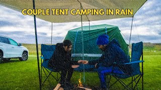 COUPLE Tent Camping in Rain || [Relax, Eat, Sleep in Tent, ASMR] || DD Camping Couple