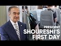 President shoureshis first day at psu