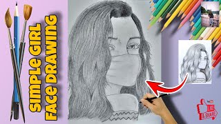 how to draw girl half face drawing | #pencil sketch drawing |@DebayanDeyart