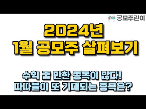   공모주 2024년 1월 공모주 살펴보기 수익 줄 만한 종목이 많다 따따블이 또 기대되는 종목은