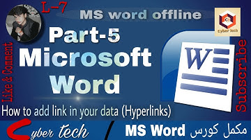 How to add hyperlinks in any word | MS Word |illustration part | insert tab part 5 | Cyber tech
