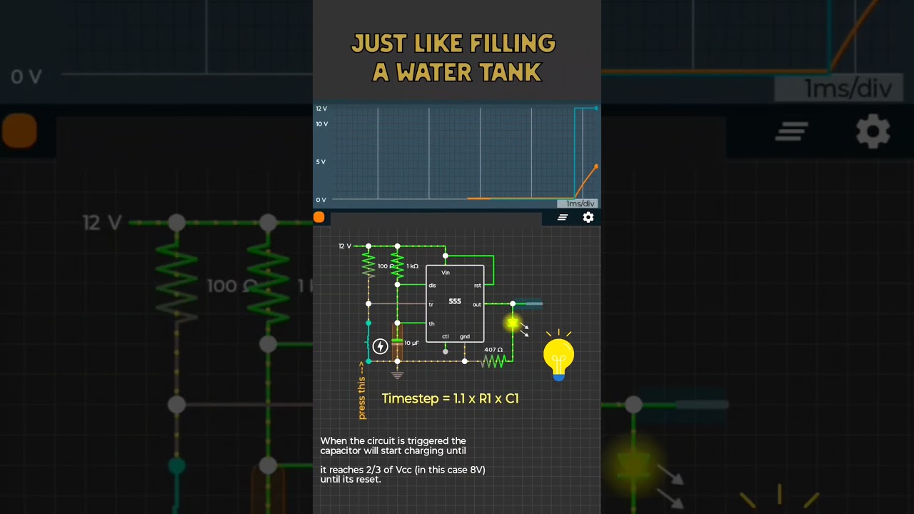 How a 555 Timer Monostable Circuit Works in Just 60 Seconds! 