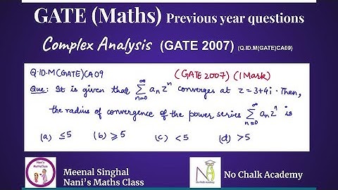 Complex Analysis, GATE 2007 Question (Q.ID.M(GATE)CA09)