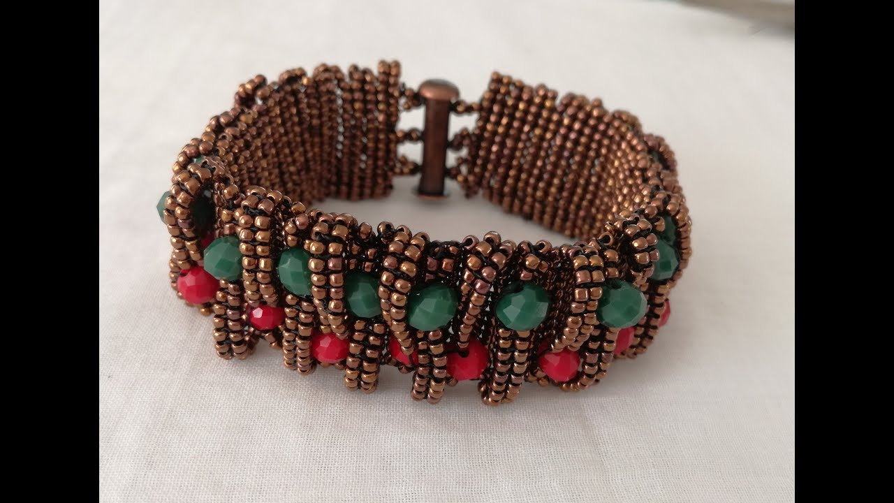 DIY-TAKI TASARIM HERRİNGBONE TEKNİĞİ İLE BİLEKLİK YAPIMI/ HERRINGBONE CRYSTAL NECKLACE