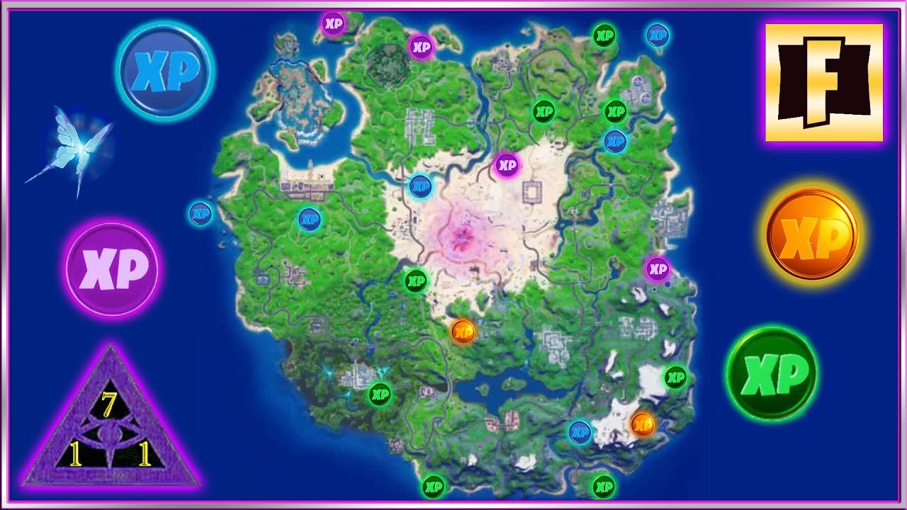 Fortnite Week 15 All 20 XP Coins Locations Map Double 10 Coin Weekend Locate Before Season 5 Finale