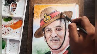 Tribute to India's first chief of defence staff , Gen Bibin Rawat #watercolorbackground #portrait screenshot 1