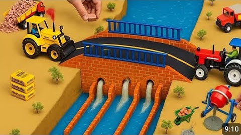 Mini Tractor Overloads Bridge Collapse - DIYScience Project to Build Strong Mini Bridge #tractor 