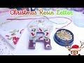 Christmas inspired resin letter R•  Epoxy resin art • resin crafts • epoxy resin diy