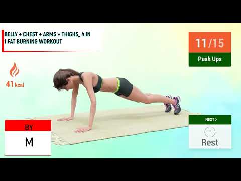 BELLY + CHEST + ARMS + THIGHS  4 IN 1 FAT BURNING WORKOUT/მუცელი + მკერდი + მკლავები + ბარძაყები