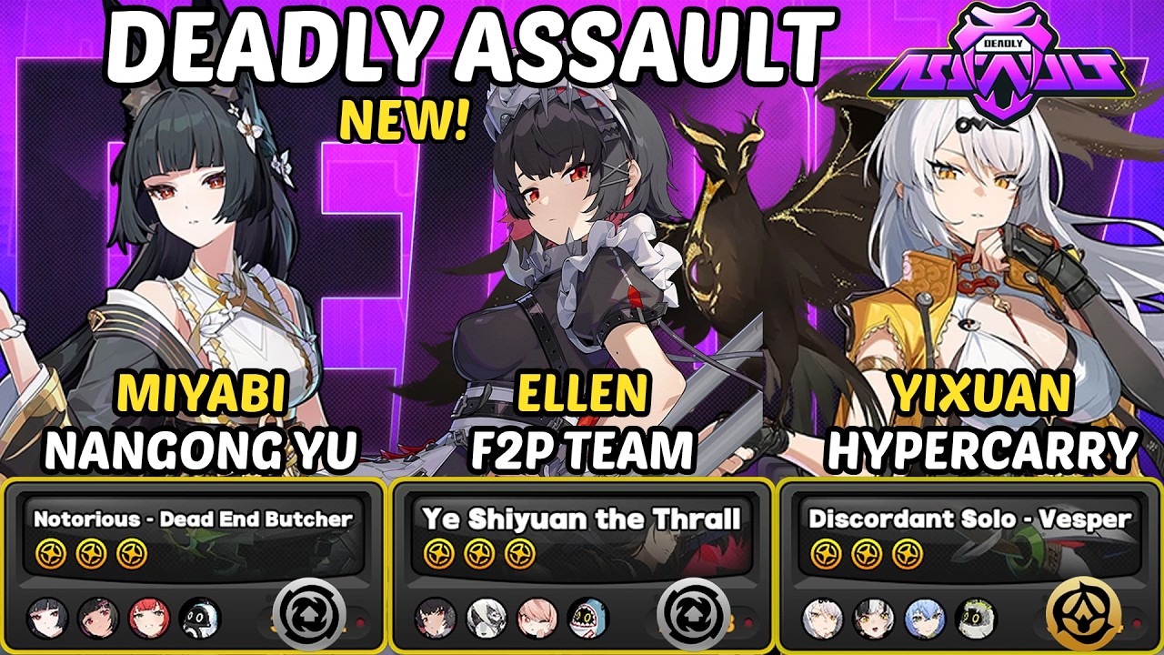 NEW Deadly Assault Showcase! | Miyabi & Ellen & Yixuan | Zenless