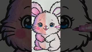 Coloring a Fluffy Bunny — Full Version! 🐰 Satisfying Coloring for Kids #shorts