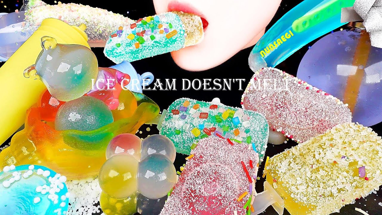 ASMR ICE CREAM DOESN'T MELT MUKBANG 녹지않는 아이스크림 먹방 / NUNSAEGI ASMR 눈새기