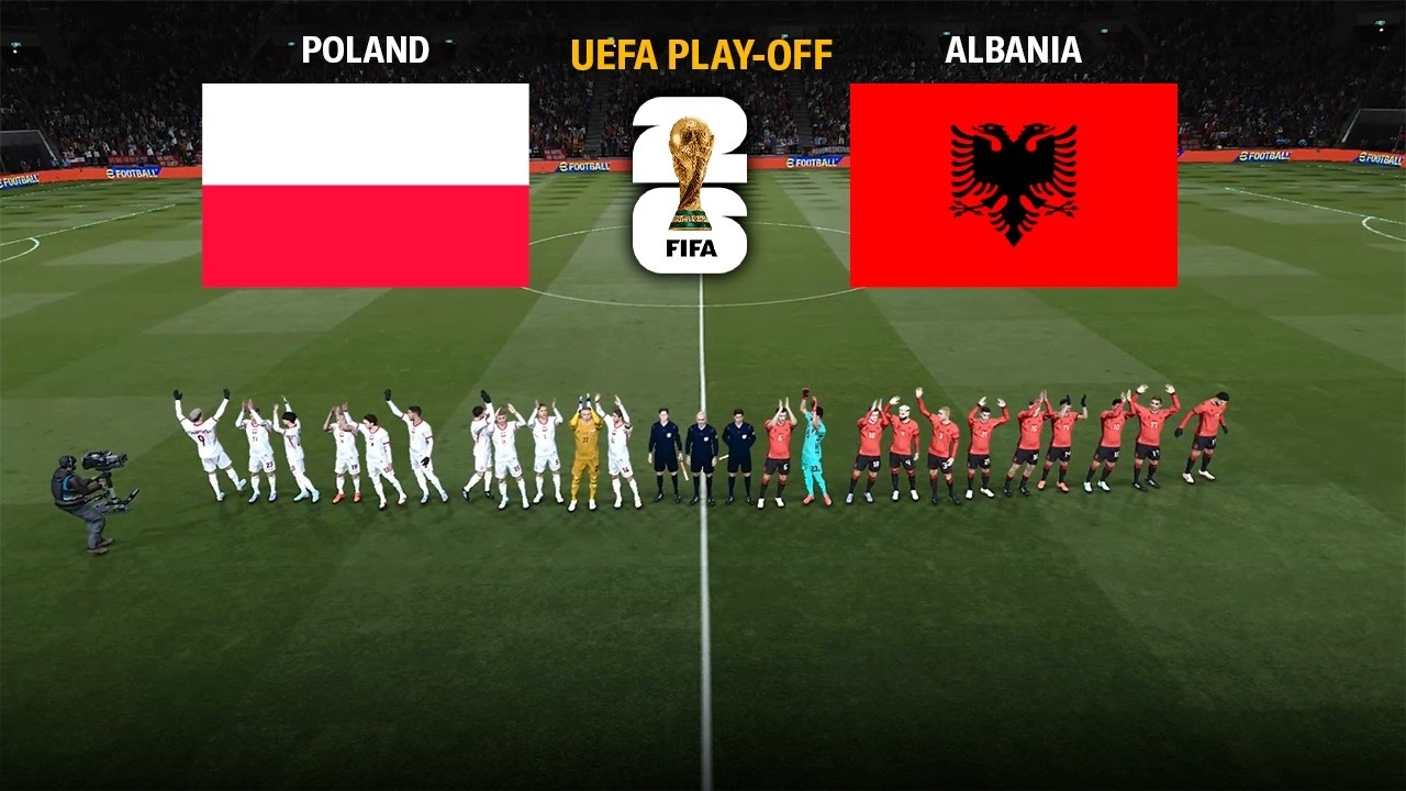 POLAND vs. ALBANIA - World Cup 2026 UEFA PLAY-OFF | Full Match All Goals | Simulation PES