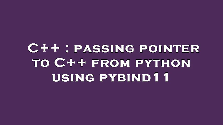 C++ : passing pointer to C++ from python using pybind11