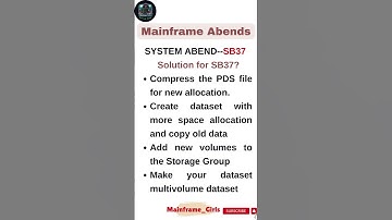 Mainframe - System Abend - SB37 #mainframes #shorts #youtube #learning #tutorial #shorts #abends