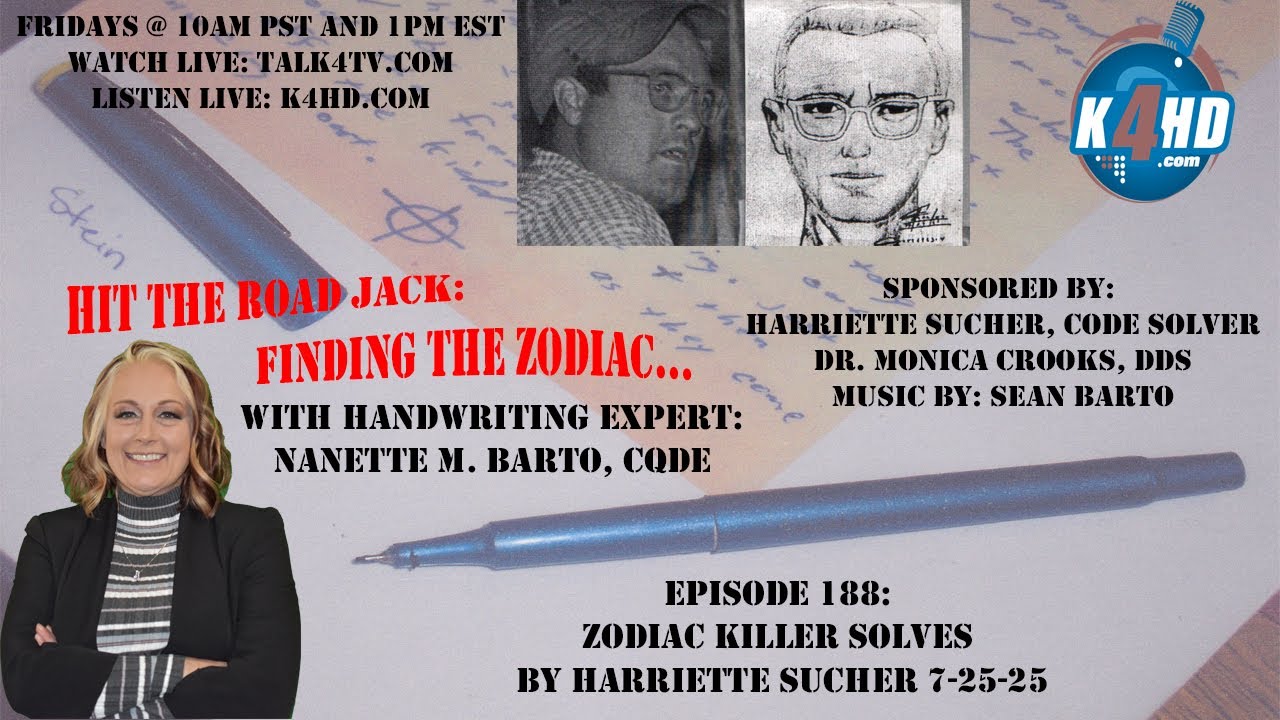 Episode 188: Zodiac Killer Solves by Harriette Sucher 7-25-25