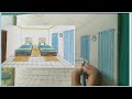 How to draw a room in one point perspective || Pencil colour drawing || Art &amp; Craft