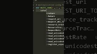 MULTIPLICATION USING FUNCTIONS IN PYTHON | #shorts | #viral | #shortvideo | #viralvideo | #python