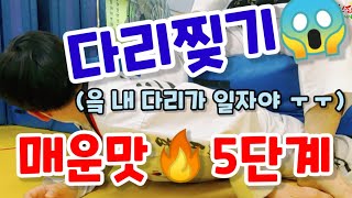 태권짐TV꾸러기♥다리찢기 매운맛 5단계🔥 (아찔한맛😂)