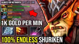 100% Endless Shuriken Spam 1K GPM Wind Waker OC Level 5 Dagon 1 Shot Mid Bounty Hunter Dota 2