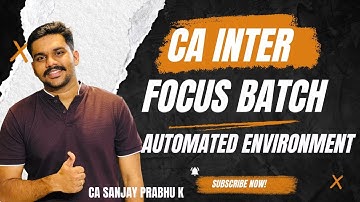 AUTOMATED ENVIRONMENT || CA INTER || CA SANJAY PRABHU K