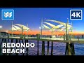 [4K] Sunset at Redondo Beach Pier in South Bay, California USA - Walking Tour 🎧 Binaural Sound