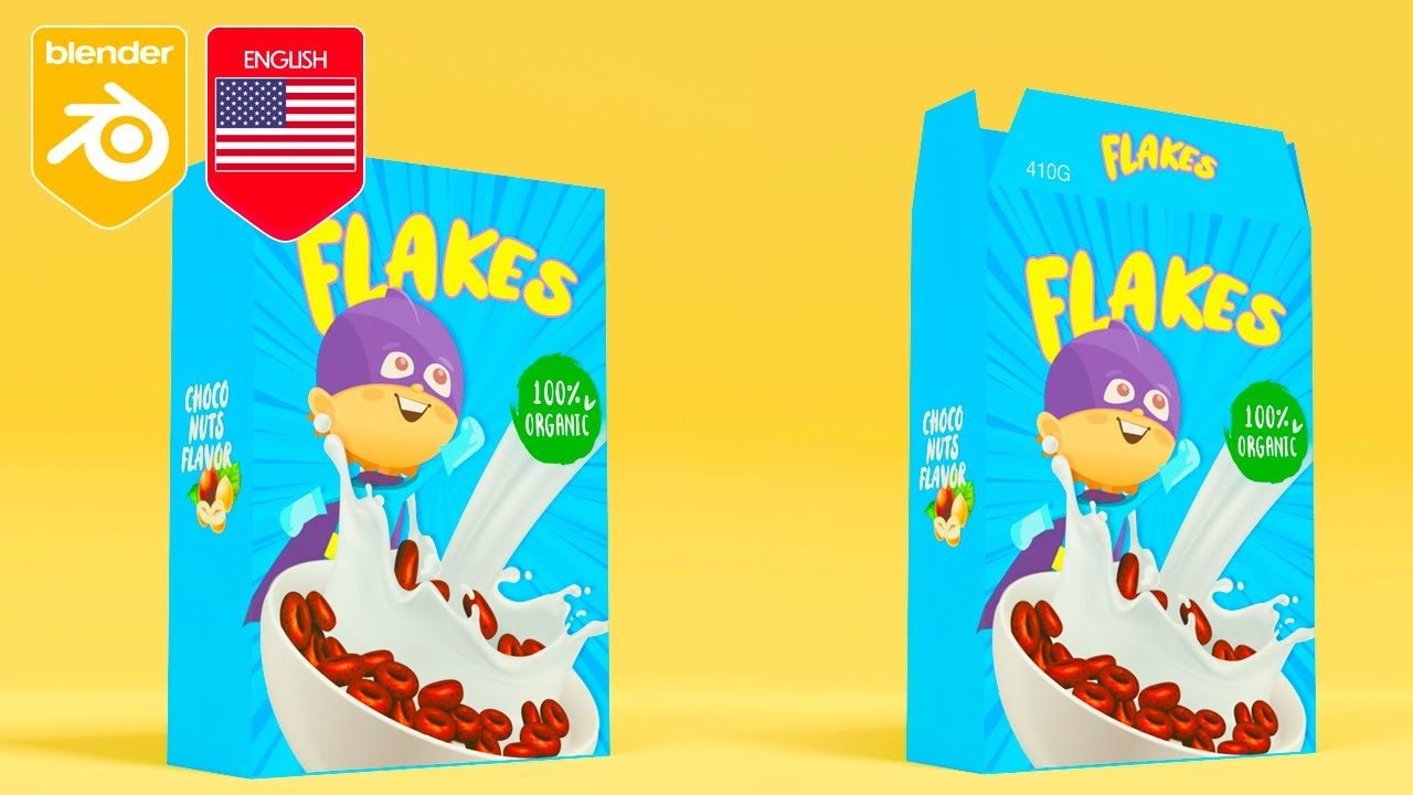 Blender | MODEL and ANIMATE a BOX OF CEREALS in 15 MINUTES (texture ...