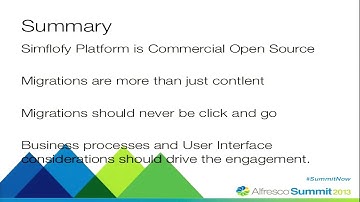Alfresco Summit 2013: Migrating from SharePoint to Alfresco