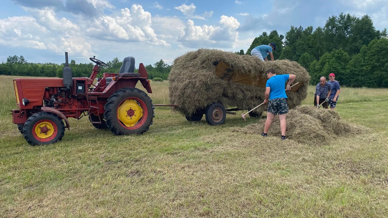 Zwożenie siana w deskach Władimirec T25 daje radę 😁
