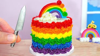  Colorful Miniature Rainbow Cake Decoration | The Best Tiny Buttercream Cake Ever | Mini Cakes