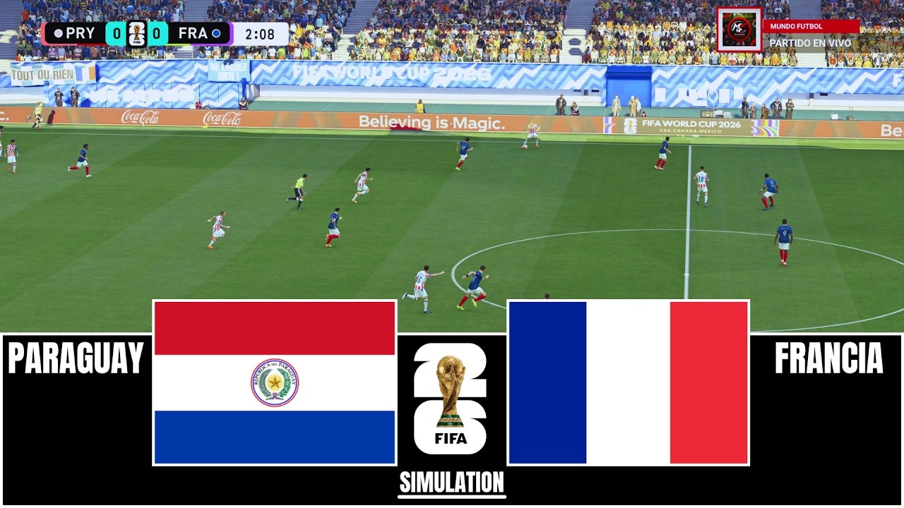 PARAGUAY vs FRANCIA  COPA MUNDIAL 2026 OCTAVOS DE FINAL  Simulation/Prediction